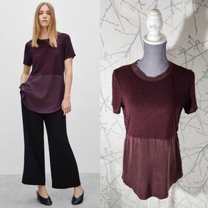Wilfred Burgundy Jersey & Silk Keyhole Back Capucine Tee